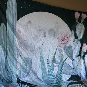 Cactus and Moon Tapestry